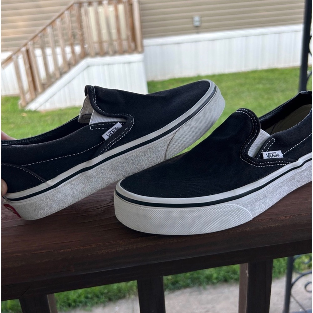 Black and White Slip On Vans